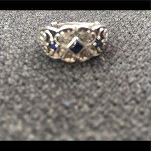 Sapphires in a silver setting